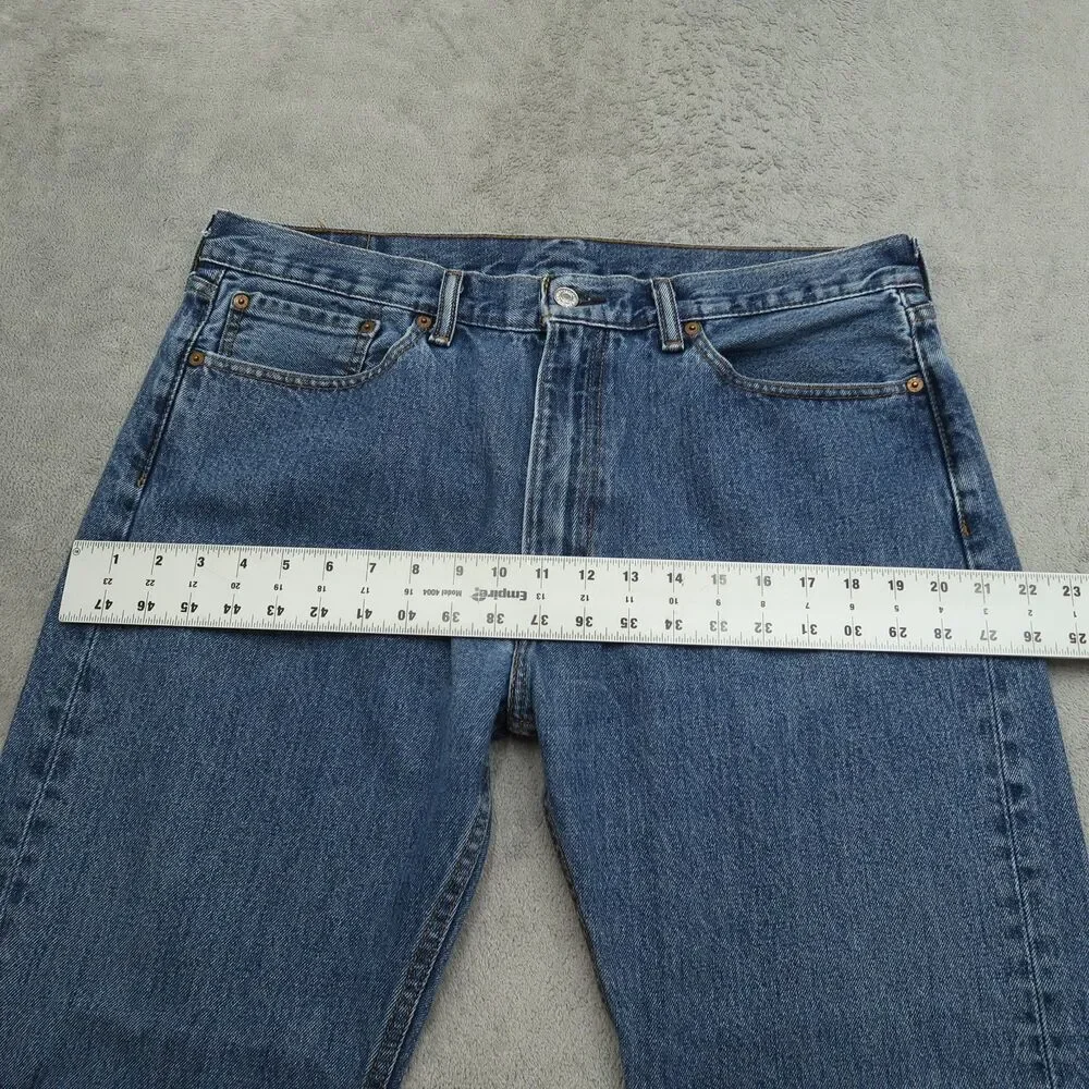 Levi's 505 Jeans Mens Size 36x29 Blue Regular Straight 100% Cotton Denim Medium